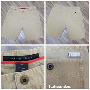 Vtg Sean John Khaki Cargo Shorts